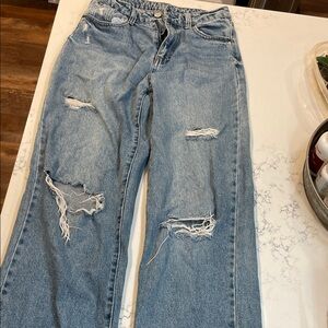 Vanilla Star Light Blue Distressed Boyfriend Jeans
